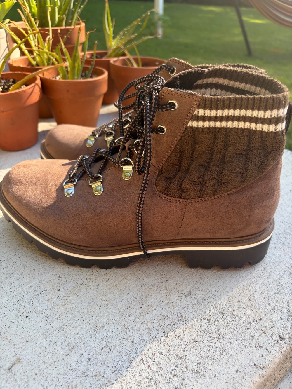 Torrid Knit Suede Hiker Booties 8.5 Women's - Picture 3 of 8